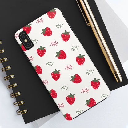 Strawberry Doodle Delight Tough Phone Case | Food