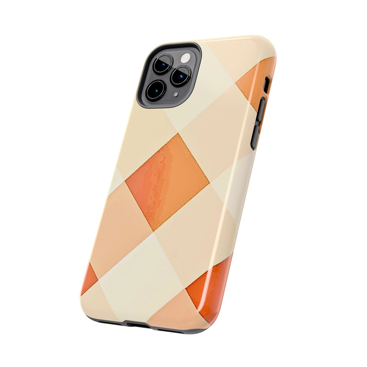 Pastel Minimalist Two-Tone Checkerboard Tough Phone Case | Aesthetic