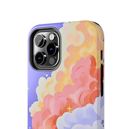 Funda resistente para teléfono con diseño de nubes de colores de ensueño | Estética