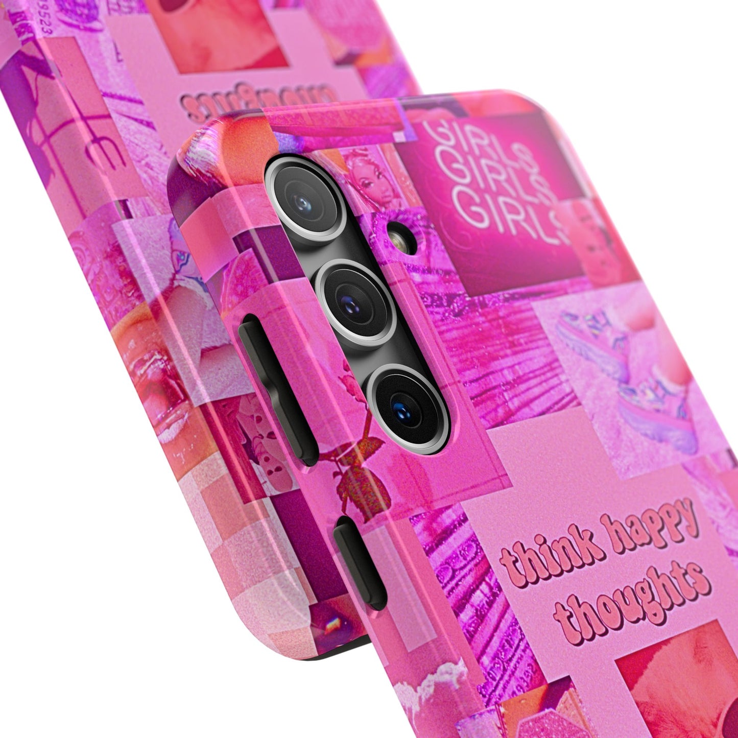 Think Happy Thoughts Pink Tough Phone Case | Aesthetic