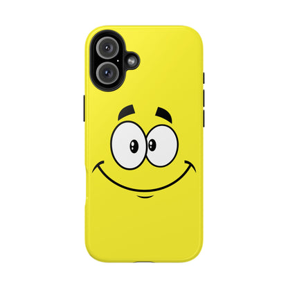 Smiley Happy Face Yellow Minimalist Cartoon Tough Phone Case | Funny