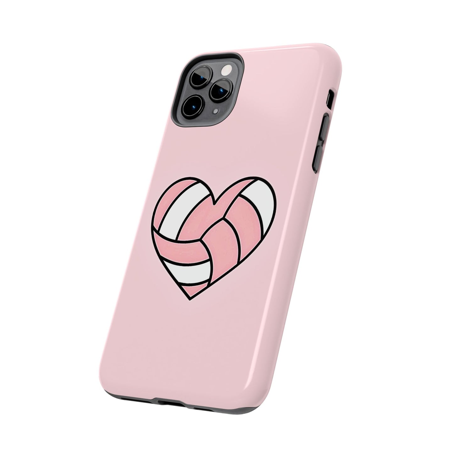 Pink Volleyball Heart Tough Phone Case | Aesthetic