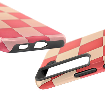 Preppy Checkered Pink Tough Phone Case | Aesthetic