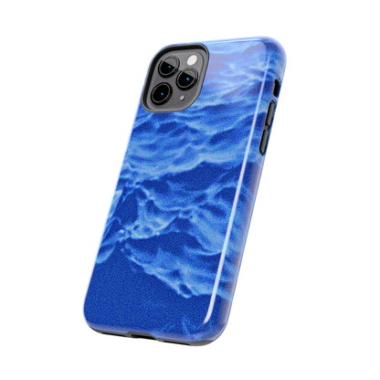 Funda resistente para teléfono azul oscuro con olas del océano borrosas | Estética