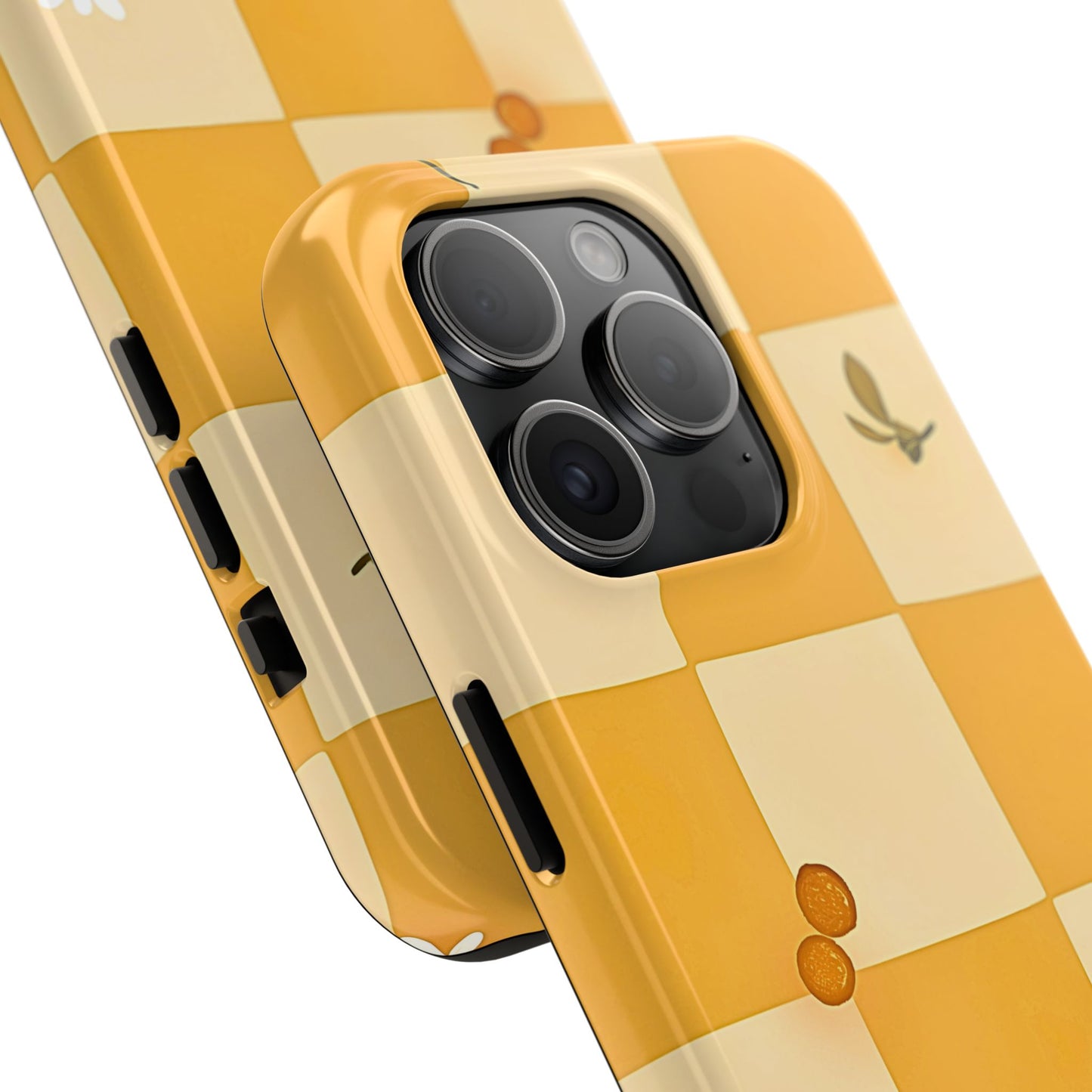 Yellow Checkered Preppy Daisies Tough Phone Case | Aesthetic