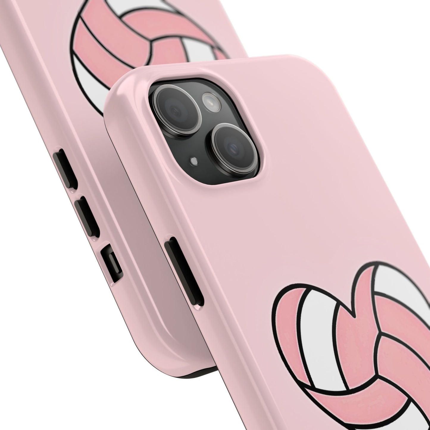 Pink Volleyball Heart Tough Phone Case | Aesthetic