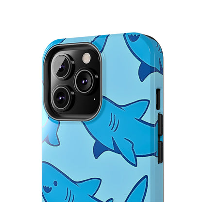 Smiley Shark Fun Pattern Tough Phone Case | Animals