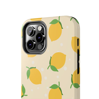 Cute Aesthetic Lemon Pattern Citrus Design Tough Phone Case | Food