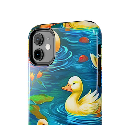 Ducks in the Pond Pattern Style Tough Phone Case | Animals