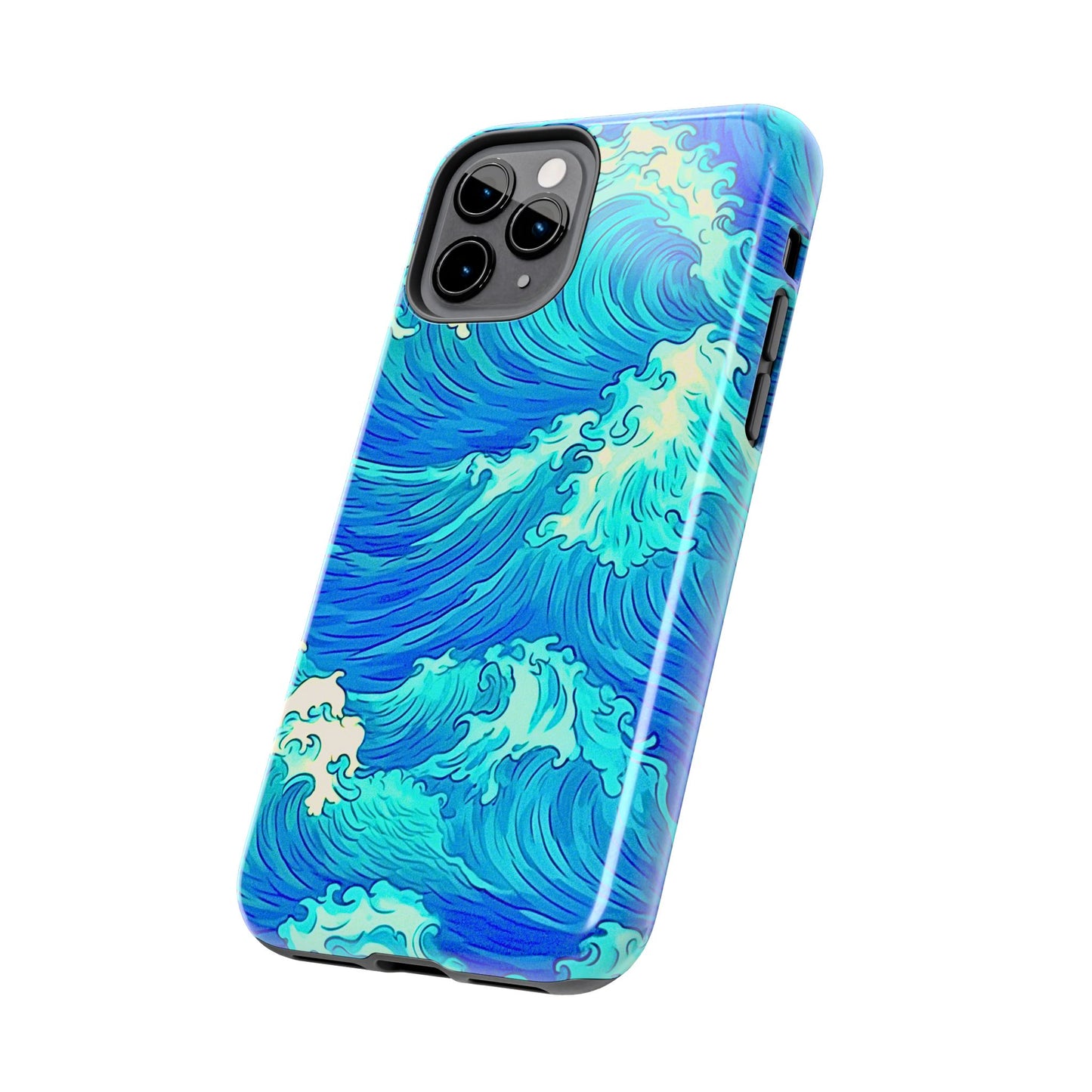 Funda resistente para teléfono con diseño de olas de agua | Estética