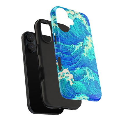 Funda resistente para teléfono con diseño de olas de agua | Estética