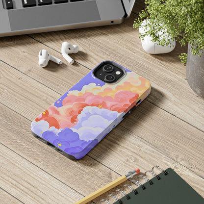 Funda resistente para teléfono con diseño de nubes de colores de ensueño | Estética