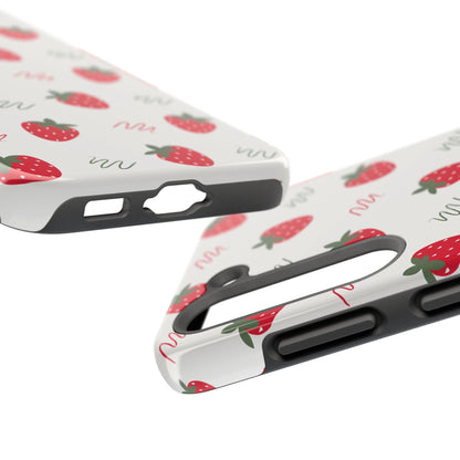 Strawberry Doodle Delight Tough Phone Case | Food
