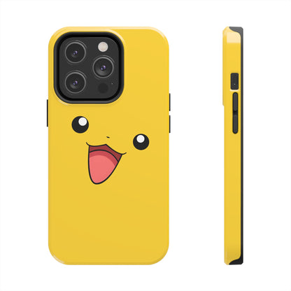 Electric Mouse Yellow Happy Face Minimal Design Tough Phone Case | Anime