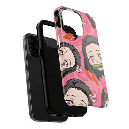 Nezuko Kamado Head Pattern Tough Phone Case | Anime - Demon Slayer