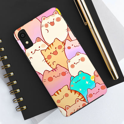 Kawaii Chubby Adorable Cats Tough Phone Case | Animals