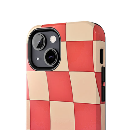 Preppy Checkered Pink Tough Phone Case | Aesthetic