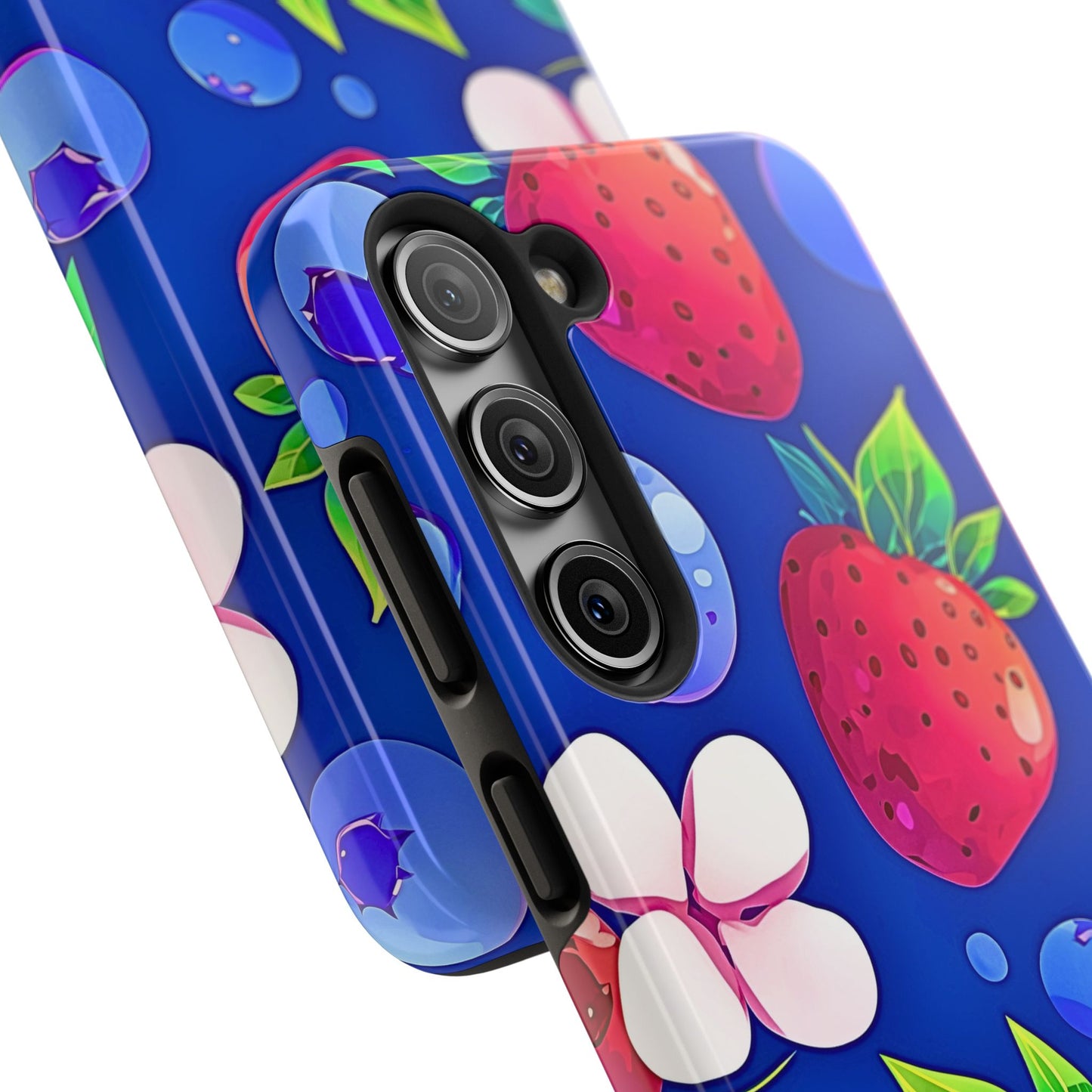 Cute Blueberry Strawberry Fruit Pattern Tough Phone Case | Aesthetic