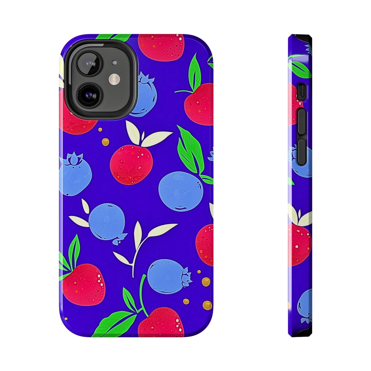 Funda resistente para teléfono con diseño de arándanos y fresas | Estética