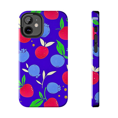 Funda resistente para teléfono con diseño de arándanos y fresas | Estética