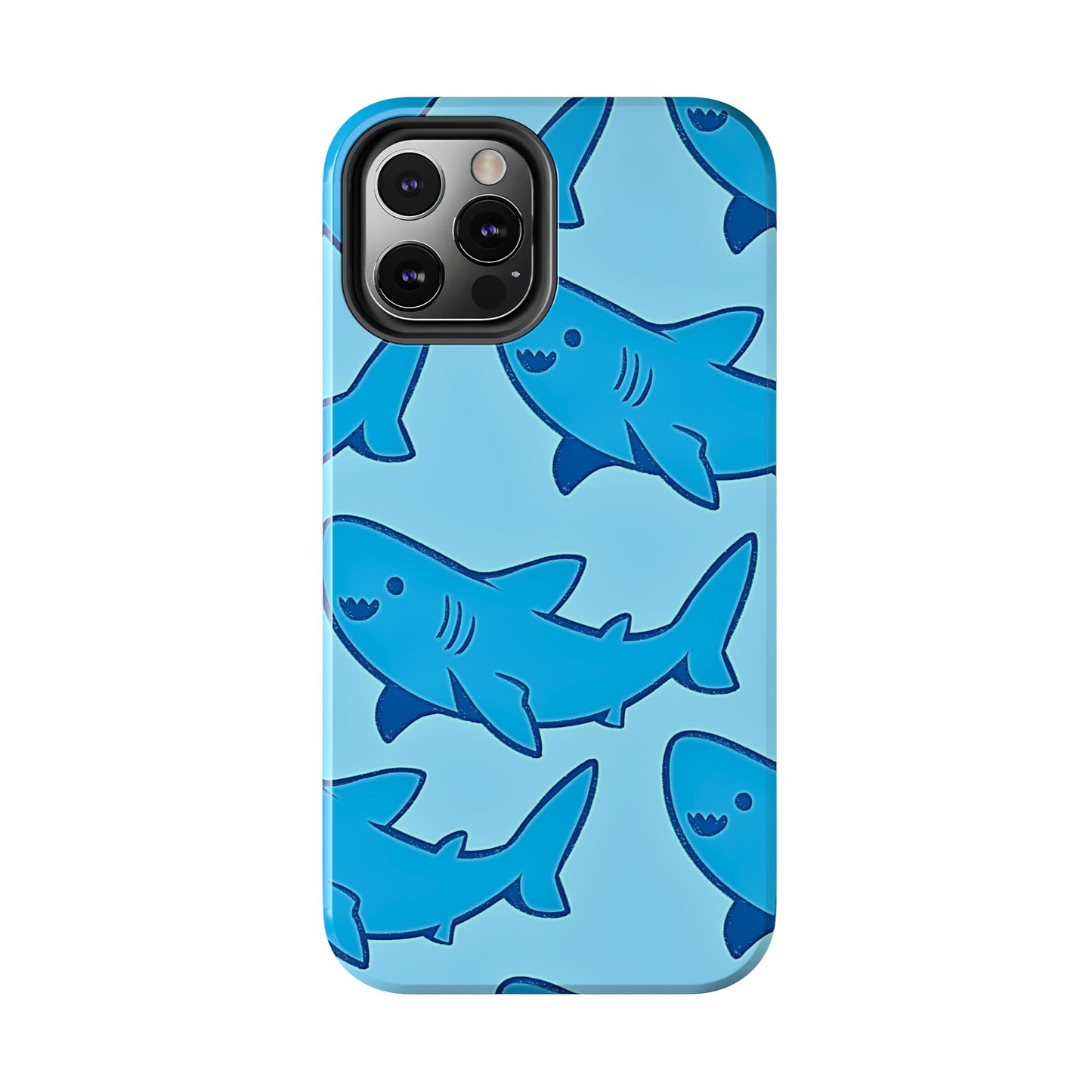 Smiley Shark Fun Pattern Tough Phone Case | Animals