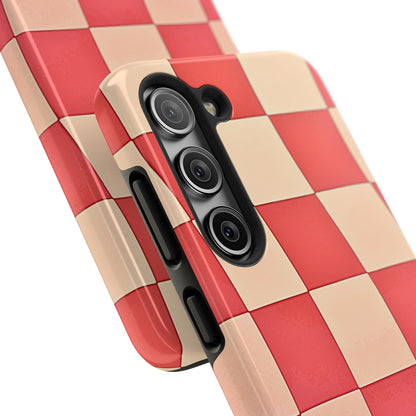 Preppy Checkered Pink Tough Phone Case | Aesthetic