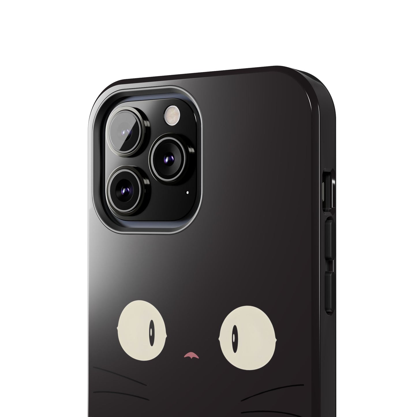 Adorable Black Cat Face and Eyes Minimal Tough Phone Case | Animals