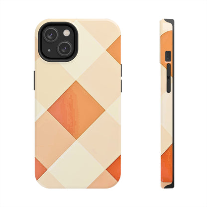 Pastel Minimalist Two-Tone Checkerboard Tough Phone Case | Aesthetic