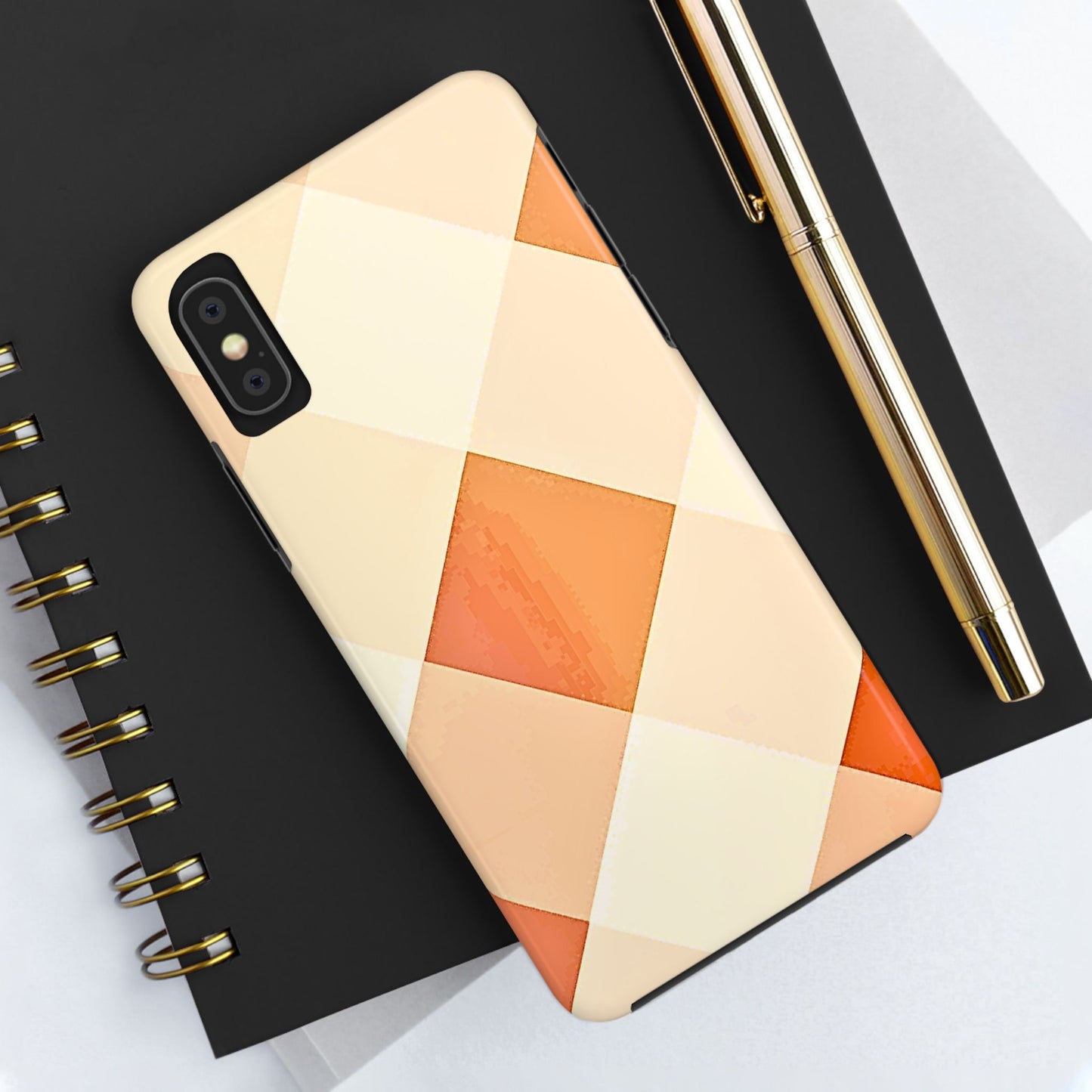 Pastel Minimalist Two-Tone Checkerboard Tough Phone Case | Aesthetic