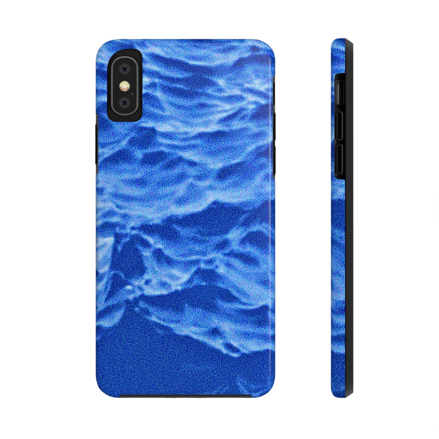 Funda resistente para teléfono azul oscuro con olas del océano borrosas | Estética