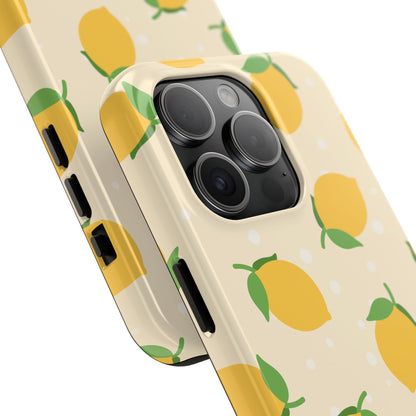 Cute Aesthetic Lemon Pattern Citrus Design Tough Phone Case | Food