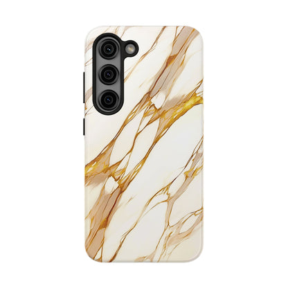 Funda/Cubierta resistente para teléfono con textura de mármol dorado de lujo | Estética