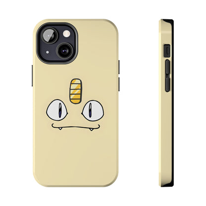 Cat Minimal Gold Coin Face Tough Phone Case | Anime