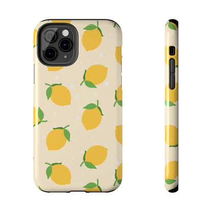 Cute Aesthetic Lemon Pattern Citrus Design Tough Phone Case | Food