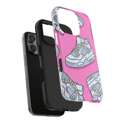 Funda resistente para teléfono con diseño de zapatillas Jordan 4 blancas | Estética