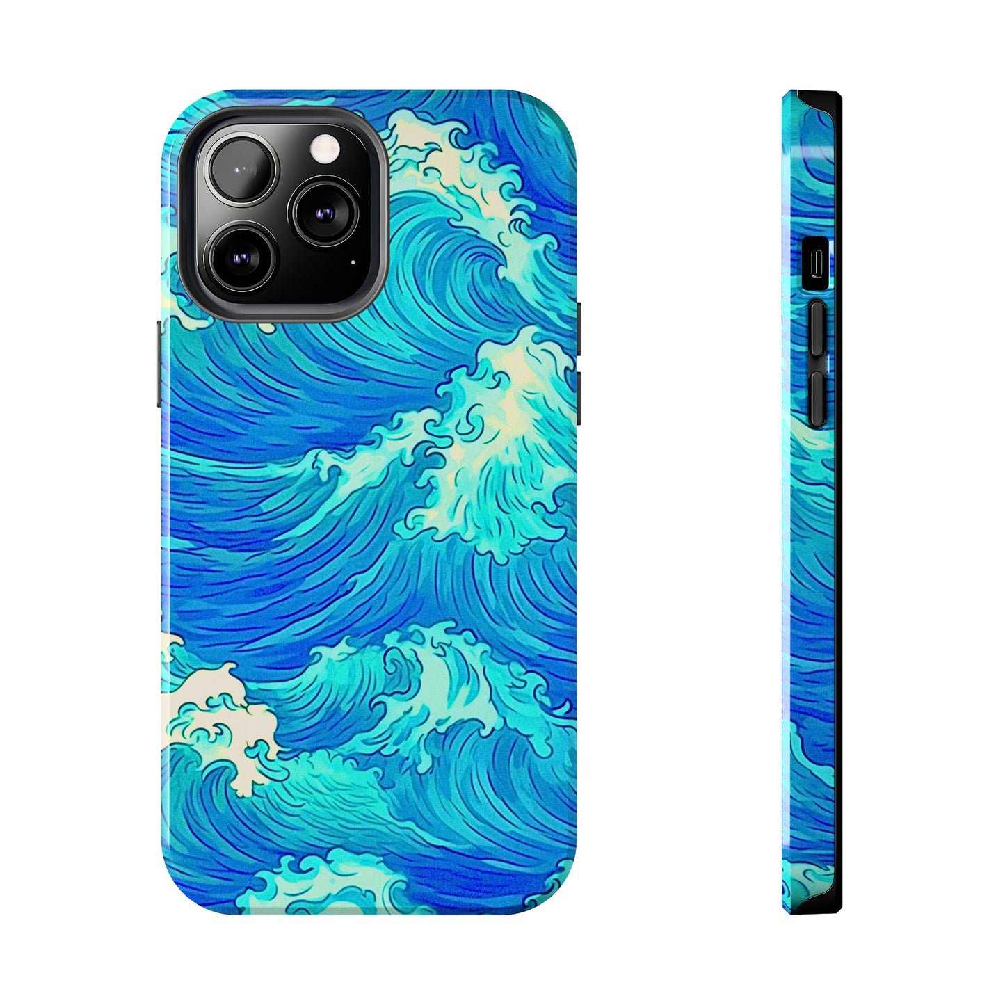 Funda resistente para teléfono con diseño de olas de agua | Estética