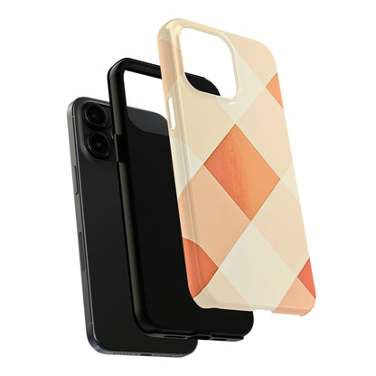 Pastel Minimalist Two-Tone Checkerboard Tough Phone Case | Aesthetic