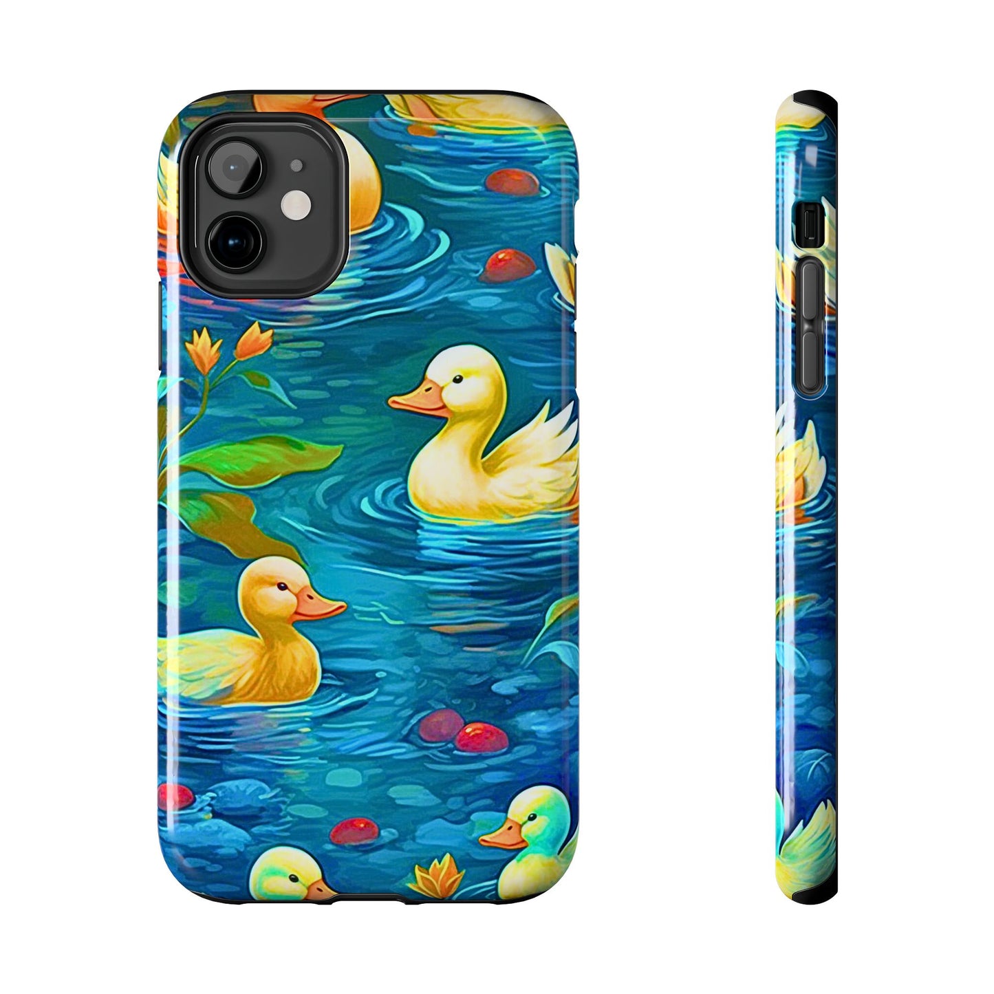 Ducks in the Pond Pattern Style Tough Phone Case | Animals