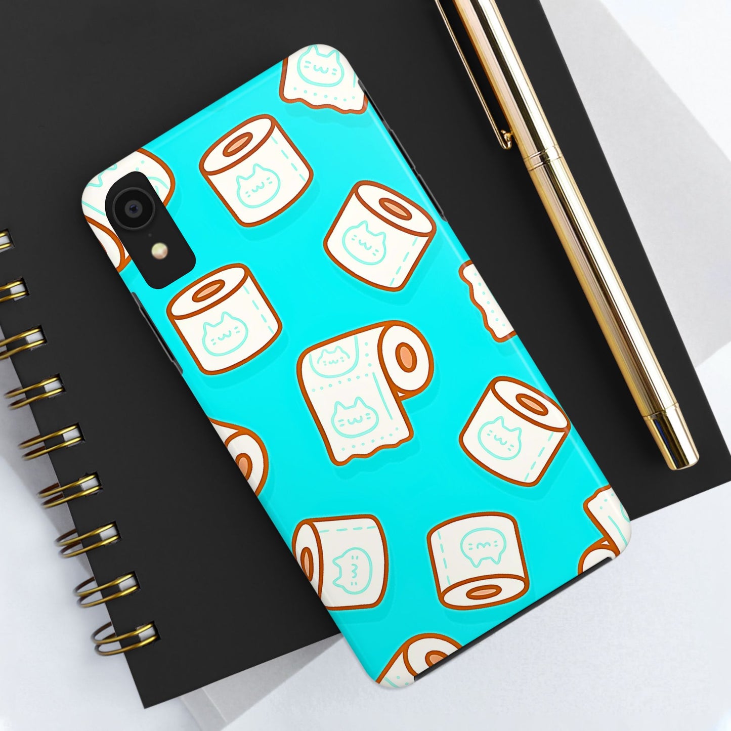 Funda resistente para teléfono con estampado de papel higiénico kawaii | Estética