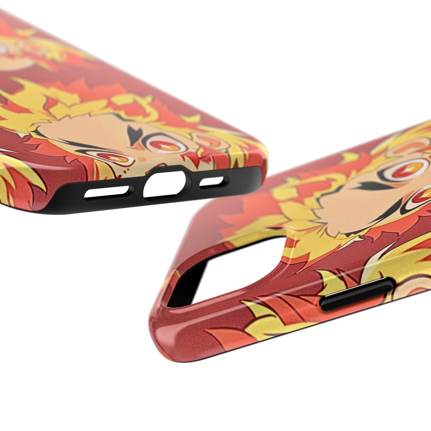 Rengoku Head Pattern Dark Orange Tough Phone Case | Anime - Demon Slayer