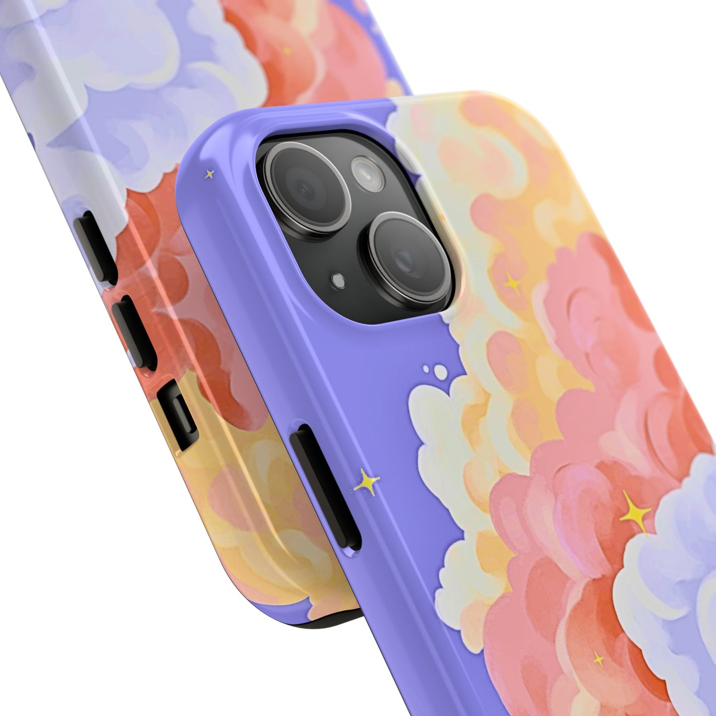 Funda resistente para teléfono con diseño de nubes de colores de ensueño | Estética