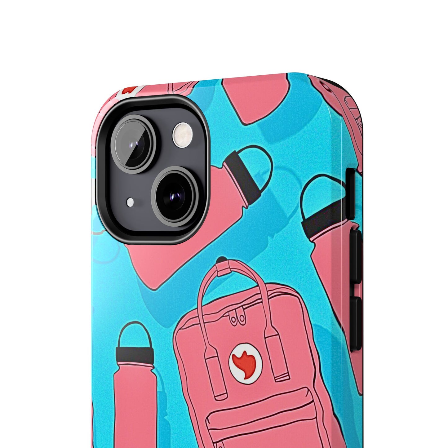 VSCO Kanken Backpack Water Bottle Pink & Blue Tough Phone Case | Aesthetic