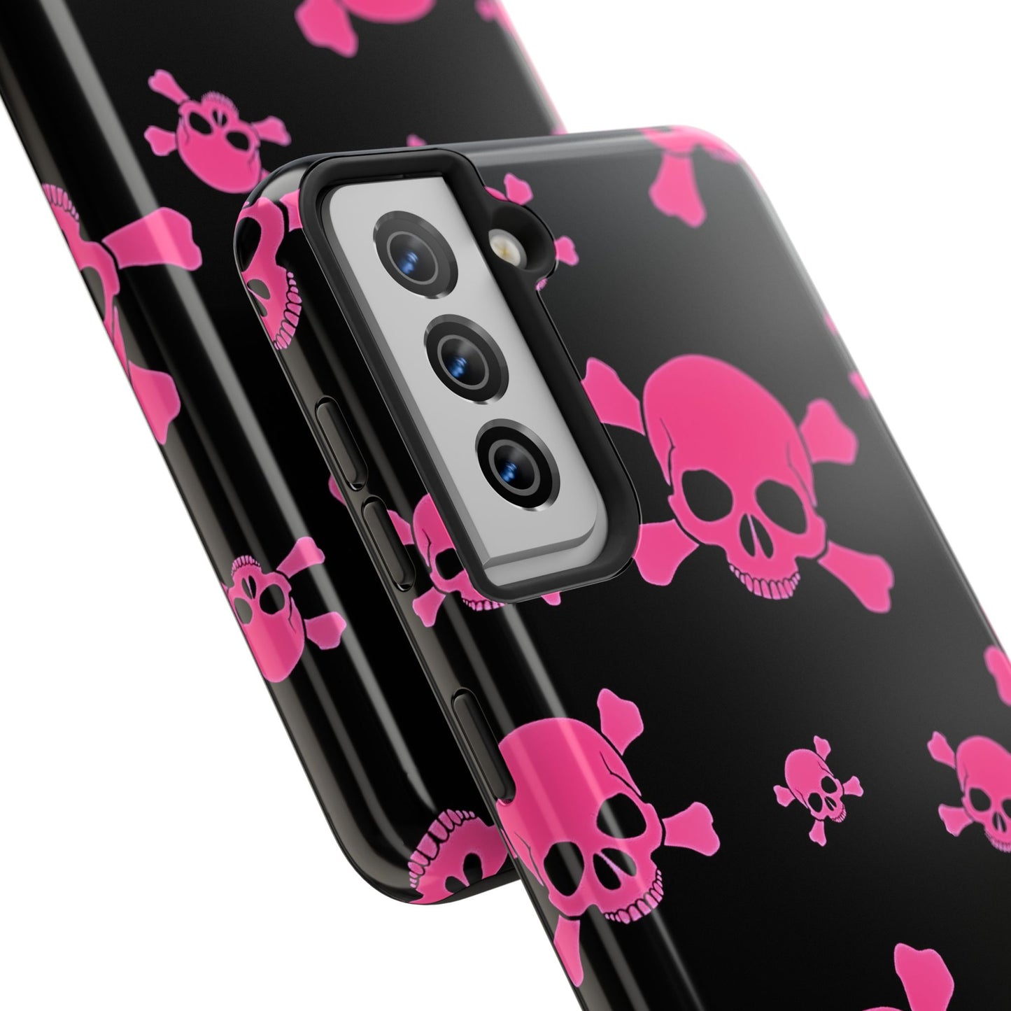 Funda resistente para teléfono estilo emo con calavera rosa | Estética