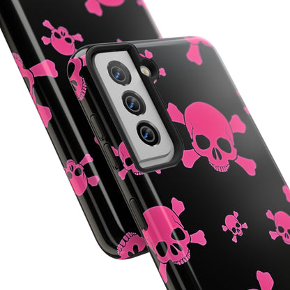 Funda resistente para teléfono estilo emo con calavera rosa | Estética