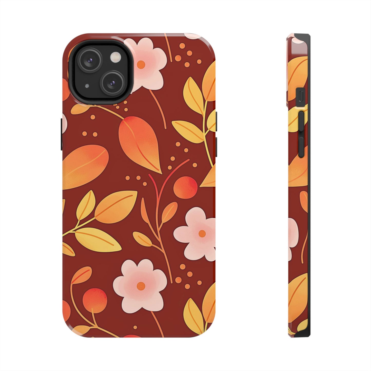Autumn Fall Leaf Pattern Tough Phone Case | Aesthetic