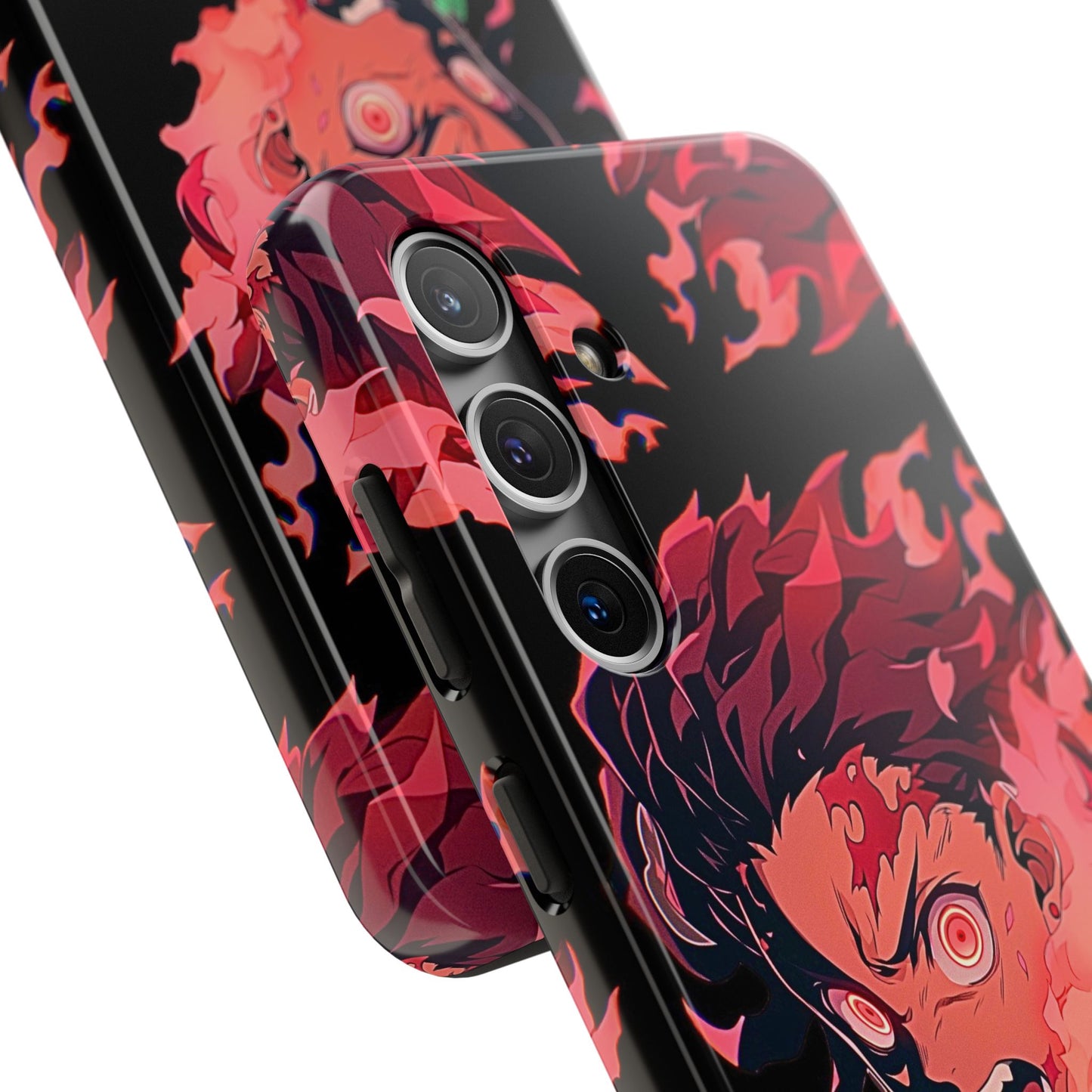 Tanjiro Kamado Flamed Style Black Tough Phone Case | Anime - Demon Slayer