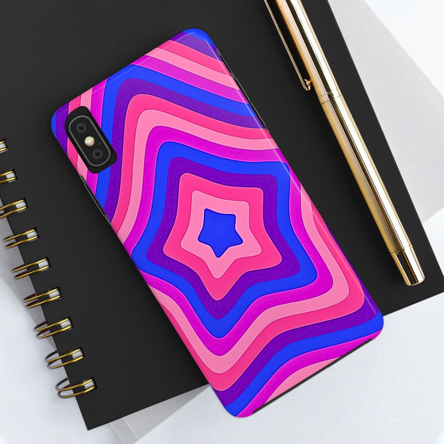 Funda resistente para teléfono con diseño de estrella retro | Estética