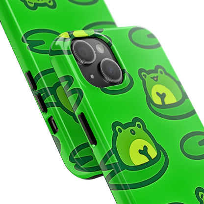 Cute Green Frogs Pattern Tough Phone Case | Animals