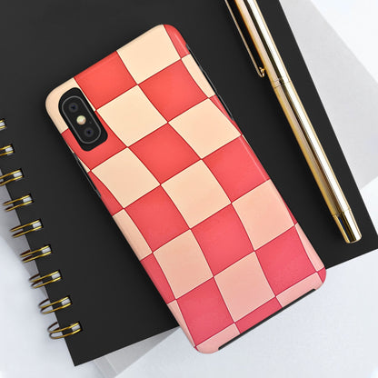 Preppy Checkered Pink Tough Phone Case | Aesthetic