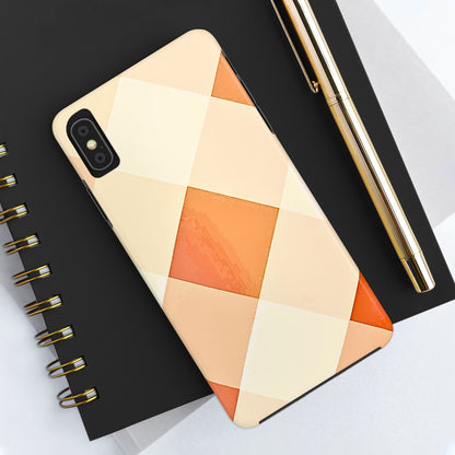 Pastel Minimalist Two-Tone Checkerboard Tough Phone Case | Aesthetic